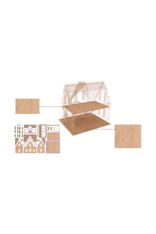 Çoçuk ve Yetişkinler için 64 Parça Boyanabilir 3D Ahşap Ev Puz