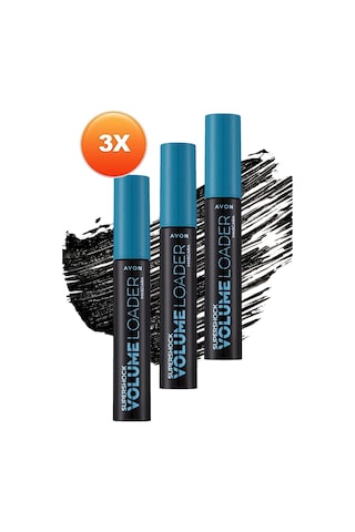 Avon Supershock Volume Loader Maskara 10 ML Blackest Black 3'lü