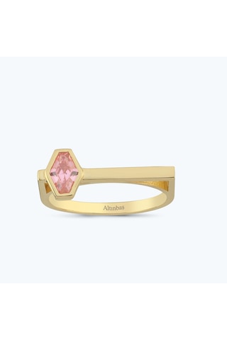 Altınbaş Pembe Taşlı Altın Yüzük Ayz00501-y-25842-p Çok Renkli