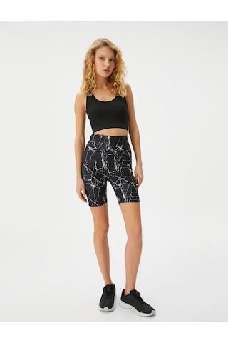 Koton Sporcu Sütyeni U Yaka Slim Fit Arkası Tül Detaylı Siyah 4sak30078nk 4SAK30078NK999 Siyah