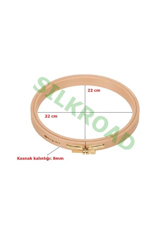 Nurge 8mm Vidalı Ağaç Kasnak - No:5 Nakış Kasnağı - 220mm - 8mm