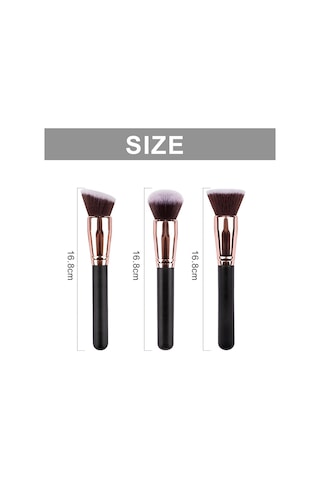 Sunnystore Makyaj Fırça Seti Siyah 3'lü