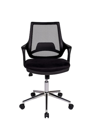 Ofisbazaar Buya Fileli Çalışma Koltuğu Ergonomik Şef Ve Toplantı Koltuğu Siyah Fileli Siyah