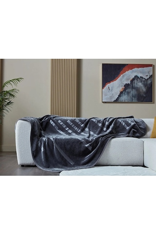 Doqu Embos Battaniye Perlina Çift Kişilik Gri