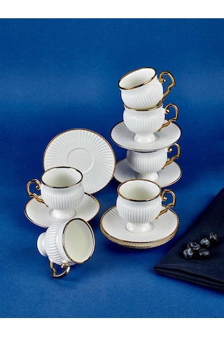Neva N3501 Santo Gold 6 Kişilik Kahve Fincan Takımı 90 Ml