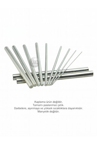 Paslanmaz Çubuk Ø 6mm - 3 Adet 1 Metre - Krom Mil - 304 Kalite İnox