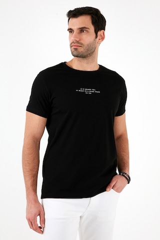 Buratti Pamuklu Slim Fit Bisiklet Yaka Erkek T Shirt 541Ifit Siyah