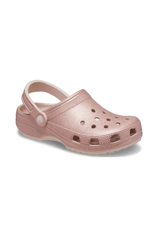 Crocs Classic Glitter Clog Bayan Terlik - Kuvars Koyu Bej