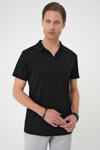 Efor Comfort Fit Polo Yaka Esnek Pamuk Casual Siyah Tişört Ts 886 Siyah