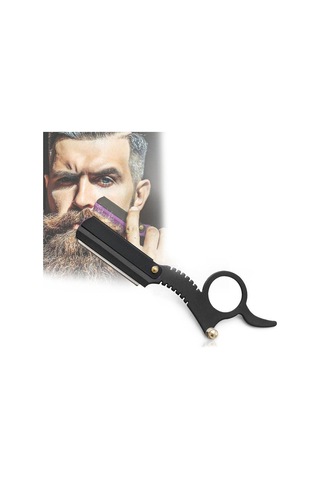 Sones Paslanmaz Çelik Vintage Tıraş Bıçağı Başparmak Tıraş Bıçağı Siyah