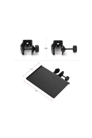 Padalink Mikrofon Stantı Metal Tepsisi - Sabitleme Klembi İle - Ses Kartı Vb. Nesneler İçin Taşıma Aracı - Siyah Renk - 20x13cm Boyutlu