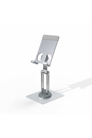 Microcase 360 Döner Başlıklı Alüminyum Katlanabilir Masaüstü Telefon Standı Al5414 GÜMÜŞ