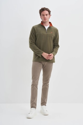 Cazador Yarım Balıkçı Yaka Kalın Polar Regular Fit Sweatshirt-56320 Yeşil