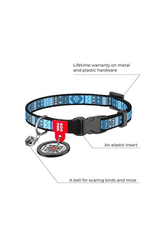 Collar Qr Pasaportlu Ethno Kedi Boyun Tasması Çok Renkli 20-30 CM