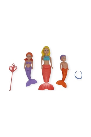Büyülü Deniz Kızı 3 Lü Oyuncak Bebek Seti - Havuz Ve Banyo Eğlencesi - Pembe - 1 Adet - Grsy-900904