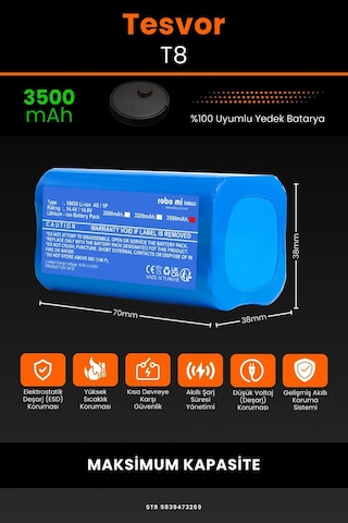 Tesvor T8 3500mah Robot Süpürge Bataryası