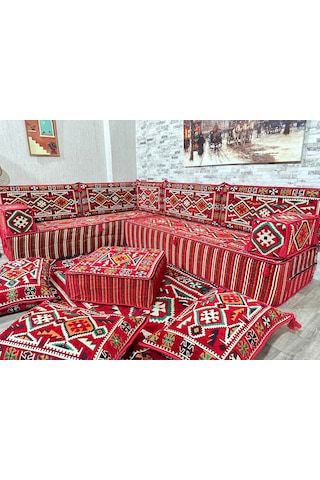 Coton Şark Köşesi 30cm Yüksekliğinde Minder Takımı