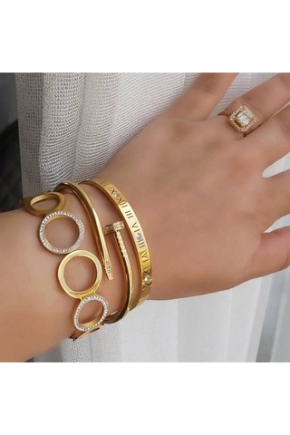 Unisex Çelik Bileklik Gold - 303317259 Gold