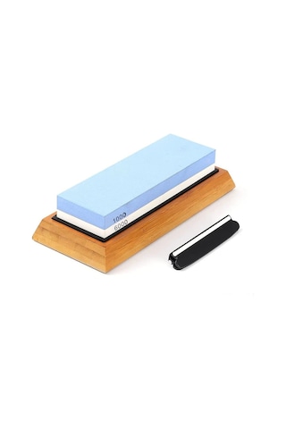 Tenfowee 1000/6000 Zımpara Taşı Seti, Ahşap Ve Silikon Kaymaz Altlık, Profesyonel Bıçak, Bıçak Ve Alet Keskinleştirici