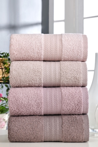 Eponj Home 4lü Havlu Seti Rainbow Pudra 50x85cm Pudra
