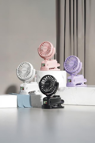 Torima F-14 Mor Dijital Ekranlı Şarjlı Su Kapasiteli Mini Masa Fan Vantilatör