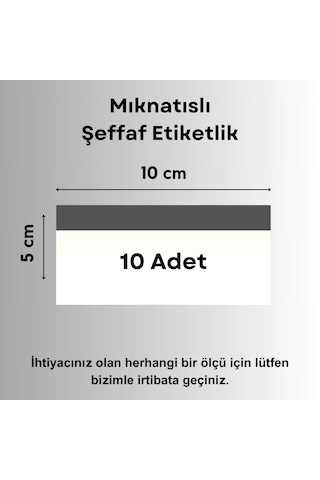Şeffaf Etiket 10 Ad Pvc Magnet Etiketlik Mıknatıslı 10x5 Cm Raf Etiket Cebi