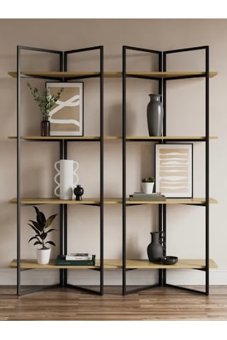 Ahşap Raf Kitaplık Açık Ceviz