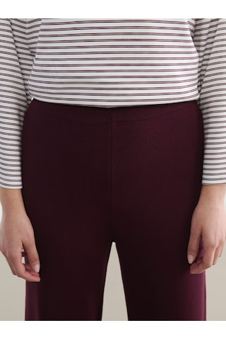 Lcw Modest Bordo Beli Lastikli Geniş Paça Kadın Triko Pantolon