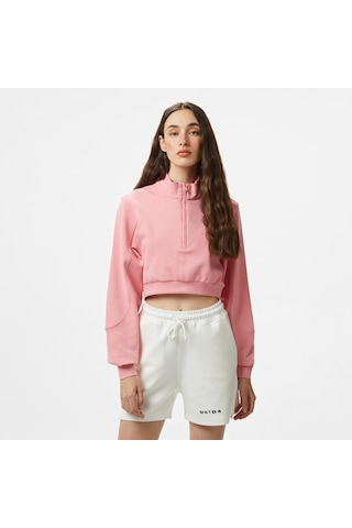 United4 Unıted4 Örme Crop Kadın Pembe Sweatshirt Cuko25ss Pembe