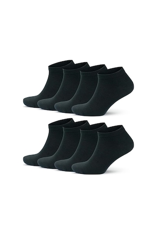 Ozzy Socks 8 Çift Ekonomik Pamuklu Siyah Erkek Patik Siyah
