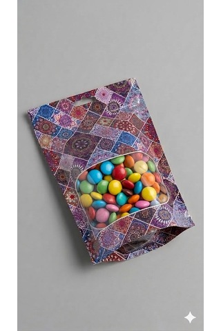 Mor Hazır Desenli Doypack - 100 Adet 20x30