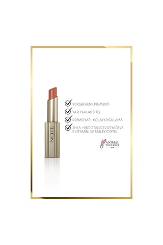 Note Aura Silk Lipstick 07 Classy Nude Kremsi Yarı Parlak Ruj - Nude