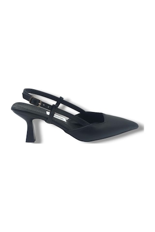 C-shoes Nb100-26 Cilt İnce Kısa Topuklu Kadın Stiletto Siyah