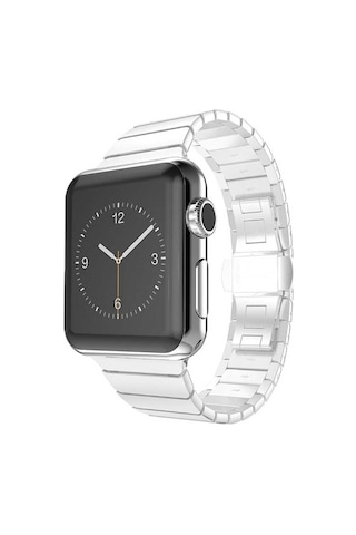 Ekılıf - Apple Uyumlu  Watch 42mm - Kordon Seramik Kordon Krd-16 - Beyaz