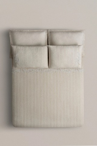 Ecocotton Samira Bej %100 Organik Pamuk Kenevir Çift Kişilik Nevresim Takımı Bej