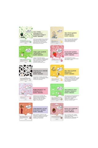 10 Lu Kore Maske Seti Kutu İçinde Esfolio Pure Skin Korean Mask Variety Pack