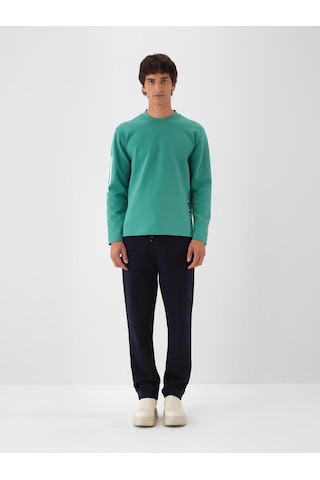 Lacivert Pamuk Dokulu Regular Fit Sweat Pantolon 380185 Lacivert