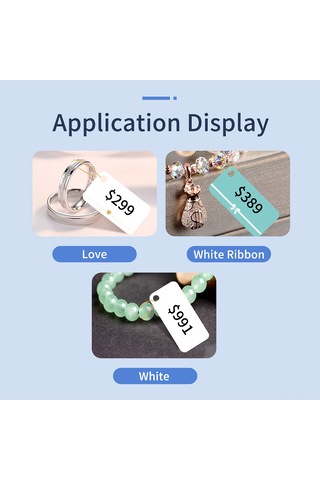 Moveevo Gümüş Ve Jadeiçi İçin Isı Teknolojili Etiket Kağıdı - Suya Dayanıklı, Kesilmez, Kolay Asma, 14x50-130 Beyaz 1 Rulo