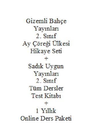 2. Sınıf Hikaye Kitabı Seti Gizemli Bahçe Yayınları Ay Çöreği Ülkesi + Sadık Uygun Yayı Dersler Test Okul Çocuk Kitapları 33238817