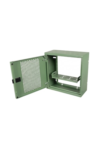 Alfafonet Wifi Box 280 Duvar Tipi Modem Ve Wifi Kutusu 280x120x280 Mm Yeşil Perfore Metal Kapak Montajlı