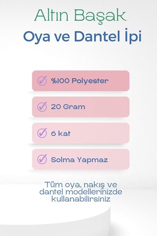 3 Adet Altınbaşak Oya Ve Dantel İpi 20 Gr - Royaleks - No: