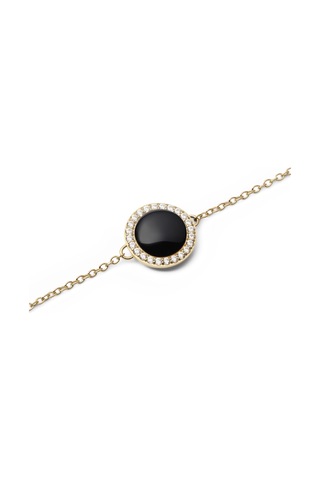 Audrey Bracelet Black Agathe Gold Altın