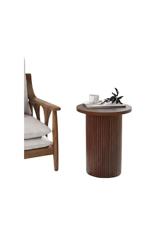 Leonora Bohem Ahşap Yan Sehpa Ceviz