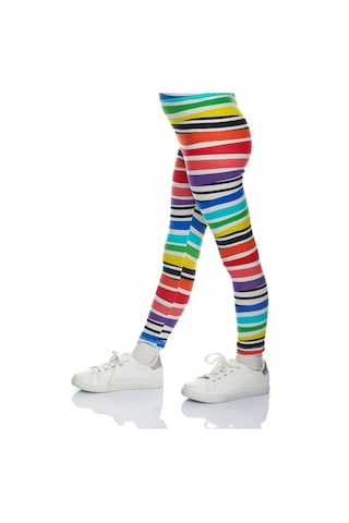 Lovetti Handdrawn Stripe Kız Çocuk Desenli Yazlık Tayt 4882 Çok Renkli