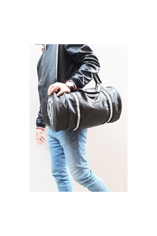 Microcase Unisex Suni Deri 2 Gözlü Geniş Hacimli Spor Çantası Siyah Al4348