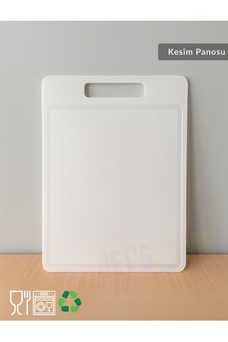 Düz Kesim Panosu Doğruma Tahtası Salata Meyve Kesme Tahtası 31x22 Cm Şeffaf