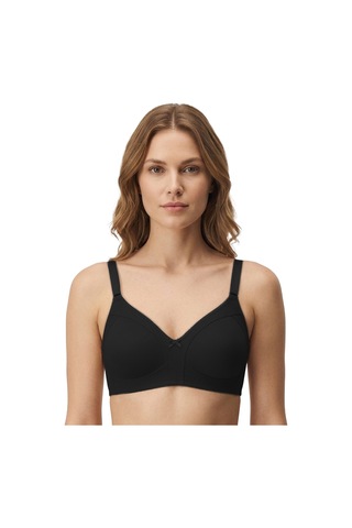 Cottonill Bra - Fiora Siyah Büyük Beden Balensiz Pamuklu Ayarlanabilir Askılı Kadın Sütyen