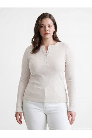Lcwaıkıkı Classic Bej Bisiklet Yaka Fitilli Kadın Body