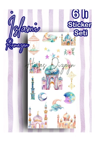 Hiras Dizayn Ramazan Ve İslami Temalı Sticker Seti 6 Sayfa Çok Renkli