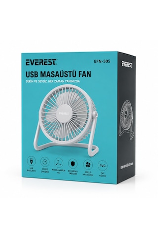 Go İthalat Usb Şarjlı - Pvc Gövde 14.5x14.1cm Masa Üstü Fan - Vantilatör Efn-505